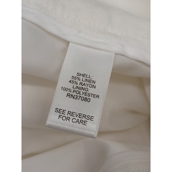 C EST 1946 Ankle Pants Linen Blend Women's Sz 12 White Classic - Picture 12 of 13